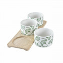 Appetizer Set DKD Home Decor Sheets Bamboo Stoneware (28 x 9,7 x 1,5 cm) (4 Pieces)