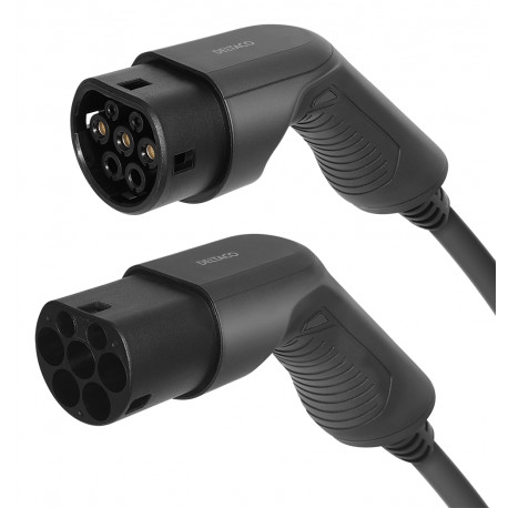 Charging cable DELTACO e-Charge type 2 to type 2, 1 phase, 32A, 7.6KW, 10M, black / EV-12110