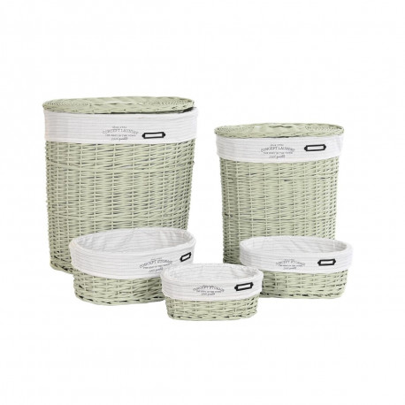 Korvide Komplekt DKD Home Decor Roheline vitstest 51 x 37 x 56 cm (5 Tükid)