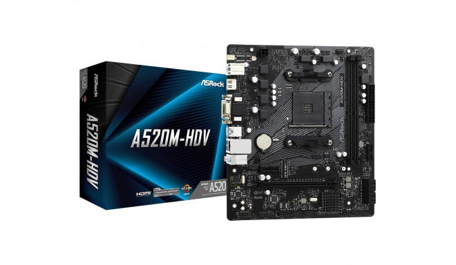 ASRock emaplaat A520M-HDV AM4 micro ATX