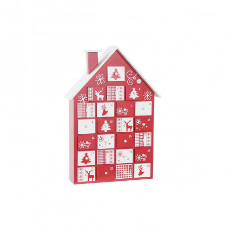 Adventes kalendārs DKD Home Decor Ar kastēm Māja Koks MDF (27 x 7 x 38 cm)