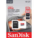 Sandisk mälukaart microSDXC 64GB Ultra 140MB/s + adapter