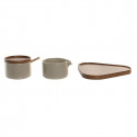 Sugar Bowl DKD Home Decor Rubber wood 4 Pieces (19,5 x 18,5 x 7 cm)