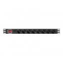 LANBERG PDU 19inch 1U 16A 8x Shuko 2m black