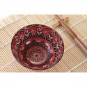 Sushi Set DKD Home Decor Fuchsia Bamboo Mandala Stoneware Oriental (16 Pieces)