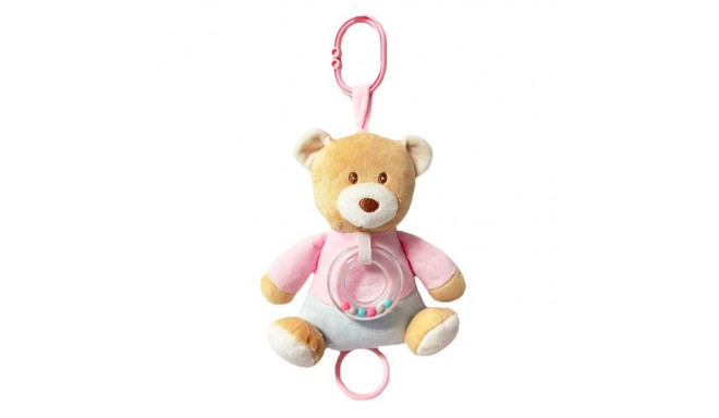 Music box Teddy bear 25 cm pink-blue