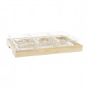 Snack tray DKD Home Decor Crystal Natural Bamboo (32 x 21 x 6 cm) (280 ml)