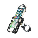 Bike holder GUB P10 Aluminium black for mobile phone + silicone bandage