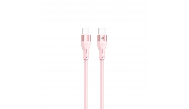 Tellur Silicone Type-C to Type-C Cable PD60W 1m Pink