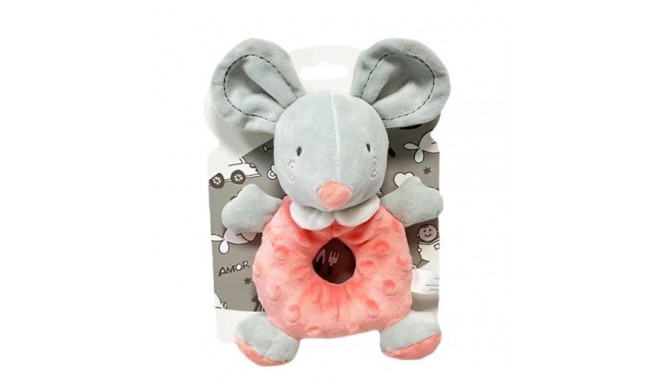 Rattle Mouse 18 cm peach