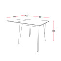 Dining table ROXBY, 80/120x80xH76cm, white