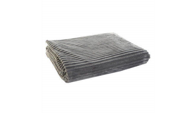 Blanket DKD Home Decor 150 x 200 x 2 cm Grey Basic