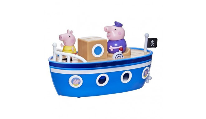 Peppa Pig Grandpa Pig’s Cabin Boat Preschool Toy: 1 Figure, Removable Deck, Rolling Wheels, for Ages