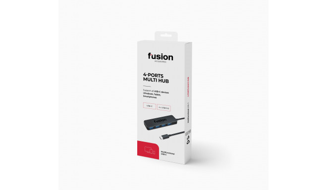 Fusion USB-C kuni 4 x USB 3.0 jaotur 5 Gbps must (EU Blister)