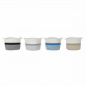 Korv DKD Home Decor Must Hall Beež Sinine Puuvill (25 x 25 x 20 cm) (4 pcs)