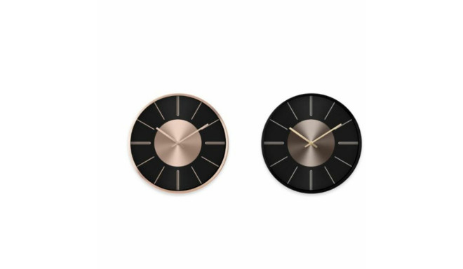 Настенное часы DKD Home Decor Чёрный Медь Серебристый Алюминий Пластик современный 30 x 4 x 30 cm (2