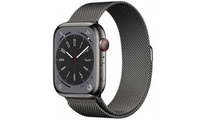 Apple Watch 8 GPS + Cellular 45mm Stainless Steel Milanese Loop, graphite (MNKX3EL/A)