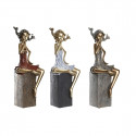 Decorative Figure DKD Home Decor Lady Red Grey Blue Resin Modern (16 x 12 x 37 cm) (3 Units)