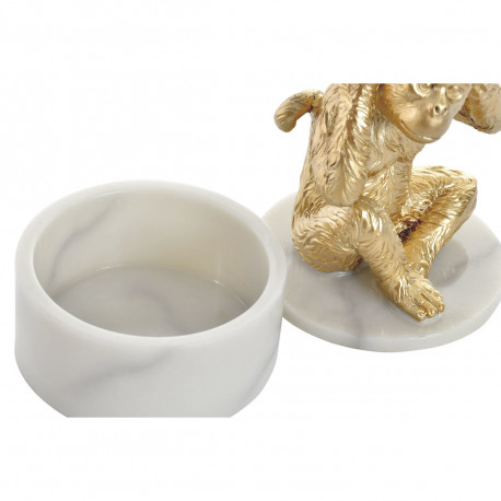 Dekoratiivkuju DKD Home Decor Valge Kuldne Troopiline Kombinesoonid 10,5 x 10,5 x 18,5 cm (3 Tükid,