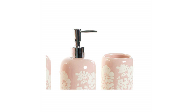 Bath Set DKD Home Decor 8 x 8 x 17,5 cm Ceramic Pink White