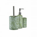 Bath Set DKD Home Decor Green PP Dolomite Leaf of a plant (9,5 x 9,5 x 37 cm) (3 pcs)