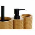 Bath Set DKD Home Decor Black Natural Bamboo (7 x 7 x 16,5 cm) (3 Pieces)