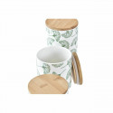 3 Tubs DKD Home Decor Natural White Green Bamboo Stoneware Tropical (3 Pieces)