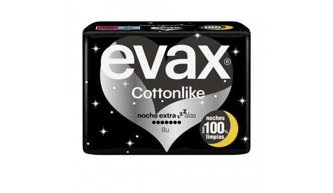 EVAX COTTONLIKE compresas noche extra alas 8 u