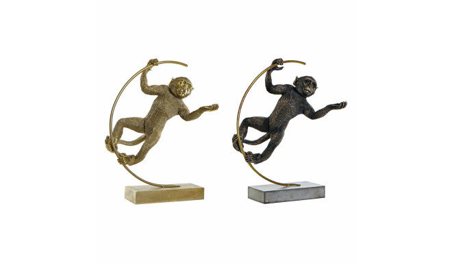 Decorative Figure DKD Home Decor 33 x 25 x 48 cm Black Golden Monkey Modern (2 Units)