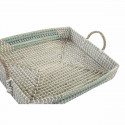 Paplāšu Komplekts DKD Home Decor Dabisks Tirkīzs Balts Tropiskais (48 x 38 x 15 cm)
