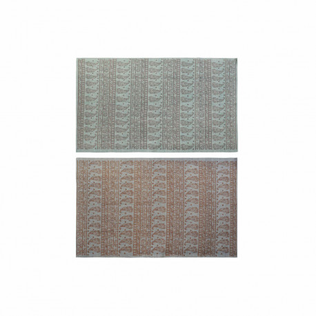 Vaip DKD Home Decor 120 x 180 x 0,4 cm Sinine Polüester Roheline Araablane (2 Ühikut)