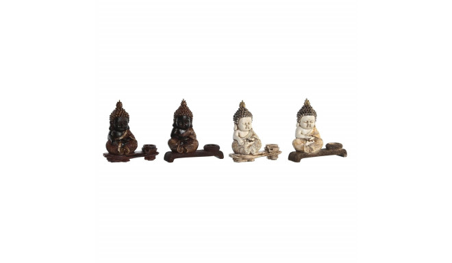 Decorative Figure DKD Home Decor 22 x 8,2 x 23 cm Red Beige Buddha Oriental (4 Pieces)
