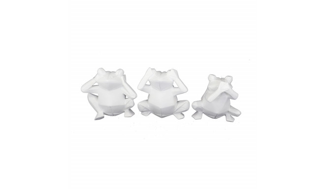 Decorative Figure DKD Home Decor 18,5 x 13 x 17,8 cm White Frog (3 Units)