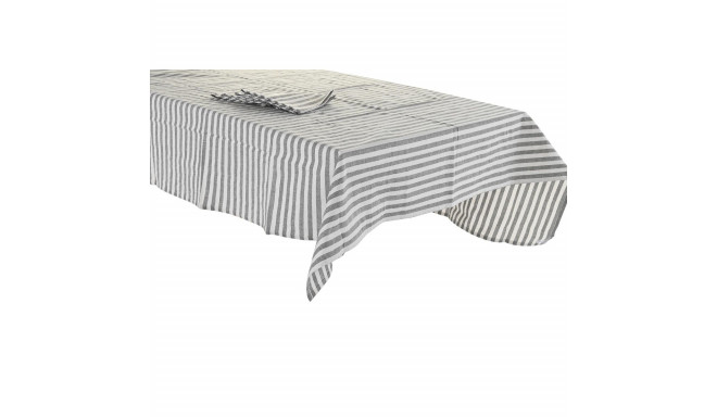 Tablecloth and napkins DKD Home Decor 150 x 150 x 0,5 cm Grey White Green