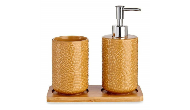Bath Set Berilo PLH03242-3 Camel Bamboo polypropylene ABS Squares 9 x 18,5 x 20 cm