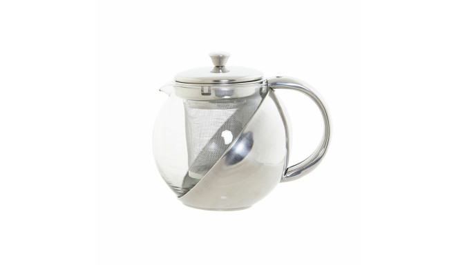 Teapot DKD Home Decor Silver Stainless steel Crystal Plastic 500 ml 14 x 11 x 12 cm