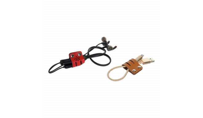 Cable Organiser DKD Home Decor Black Multicolour Camel Polyurethane 3 x 1 x 6 cm (4 Units)