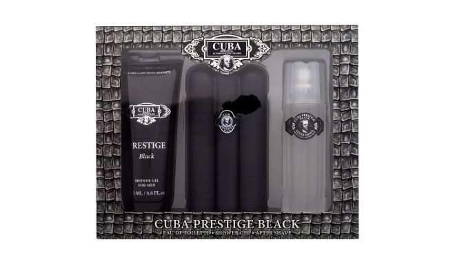 Cuba Prestige Black Eau de Toilette (90ml) (Edt 90 ml + Shower Gel 200 ml + Aftershave Watter 100 ml