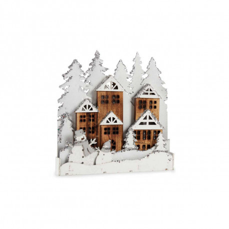 Decorative Figure Krist+ YF19-107 YF19-107 White Brown Town 44 x 44,7 x 6 cm Christmas