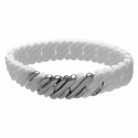 Bracelet TheRubz 100409 White Silicone Stainless steel Silver Steel/Silicone (15 mm)