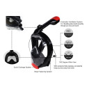 Caruba Full Face Snorkel Masker Swift   Vouwbaar + Action Cam Mount (Roze   L/XL)