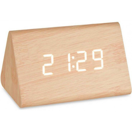Digitaalne lauakell PVC Wood MDF 11,7x7,5x8, pruun