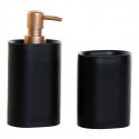 Bath Set DKD Home Decor Black PVC Resin Golden Glam (2 pcs) (8.5 x 6 x 18 cm)