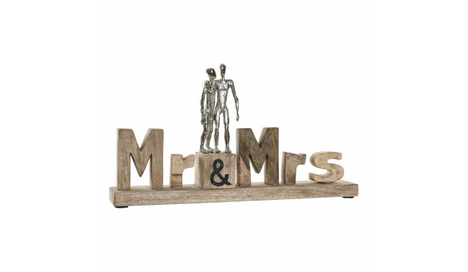 Dekoratiivkuju DKD Home Decor Mr & Mrs Hõbedane Alumiinium (51 x 7,5 x 28 cm)