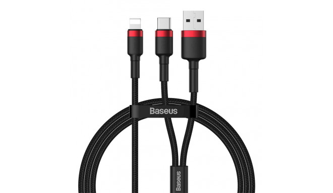 Baseus Cafule CATKLF-EL91 USB-C -> Lightning laadimiskaabel 18W | PD 2.0 | 100 cm Must - punane