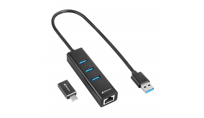 4-Port USB Hub Sharkoon Black