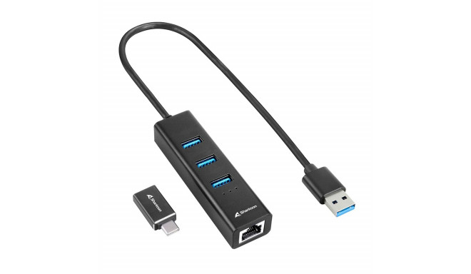 USB-хаб на 4 порта Sharkoon Чёрный