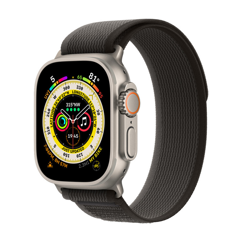 Apple Watch Ultra GPS + Cellular 49mm Trail Loop S/M, black/gray (MQFW3EL/A)