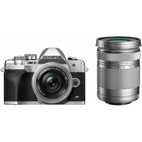 Olympus OM-D E-M10 Mark IV + 14-42mm + 40-150mm, hõbedane/hõbedane