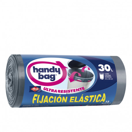ALBAL HANDY BAG FIJACION ELASTICA bolsa basura 30 litros 15 u